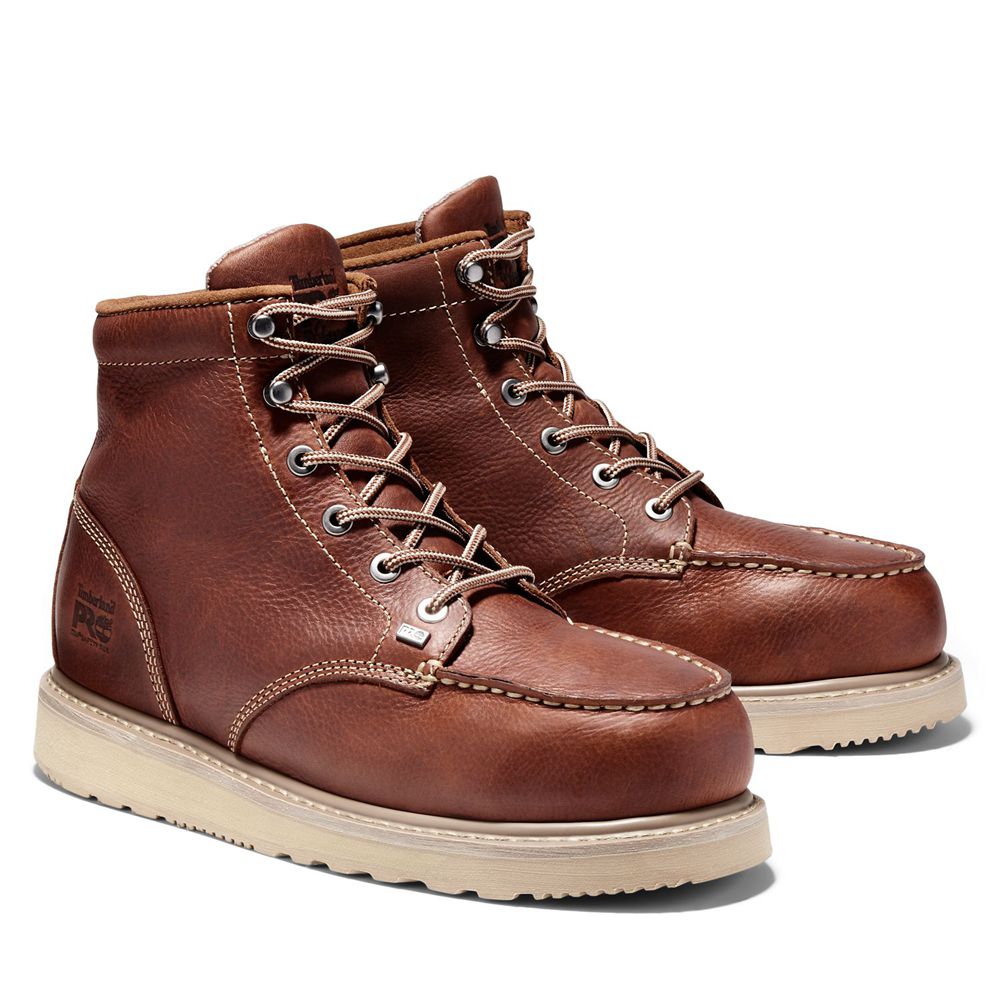 Botas de Trabajo Timberland Hombre Pro® Barstow Wedge Alloy Toe Marrones - Chile GLN-915084